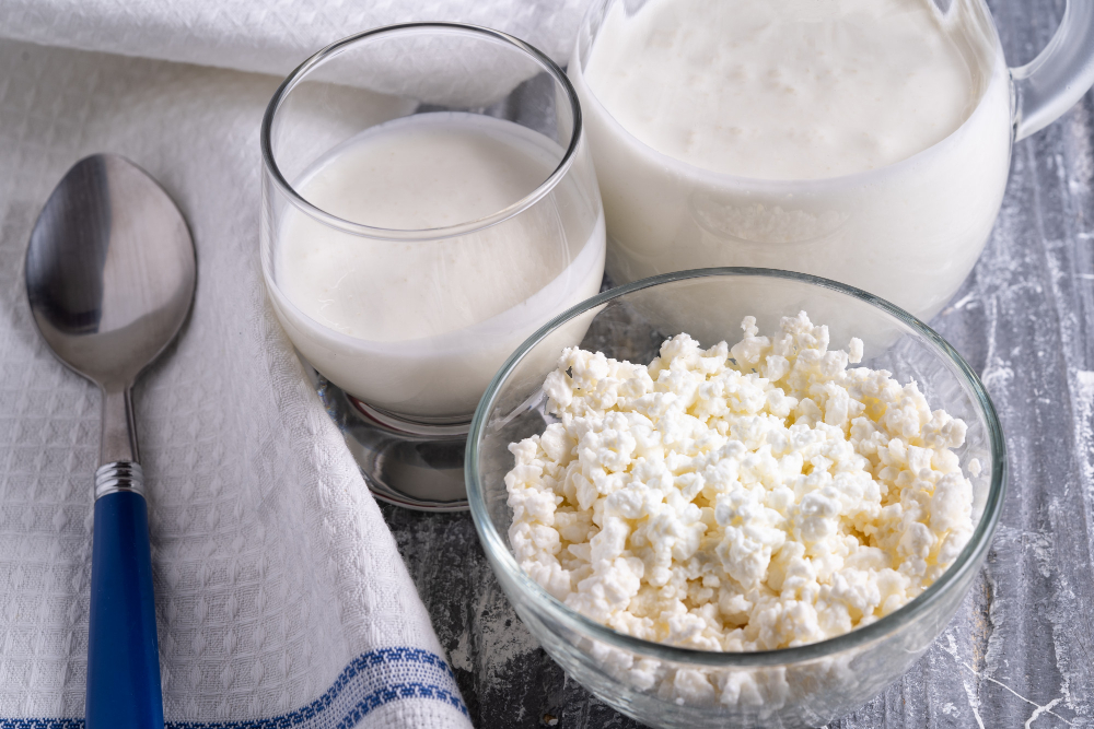 Curd Cheese in a Glass Jar